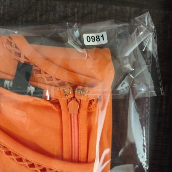 Sleeveless Talbots SP Small Petite Fit Orange Dress with Crochet Accents Cotton - Picture 9 of 9